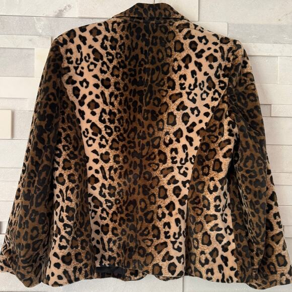 INC INTERNATIONAL CONCEPTS Leopard Velvet Dinner Jacket Blazer Holidays 14P - Picture 2 of 5